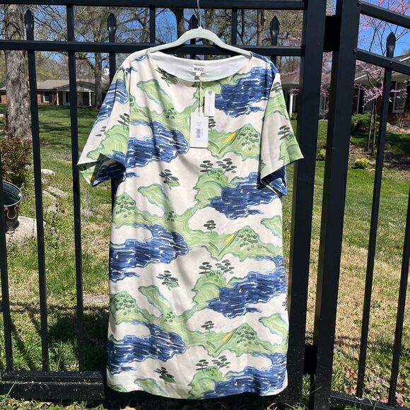 WHiT Esme Landscape Print Silk Dress NWT - Picture 10 of 16